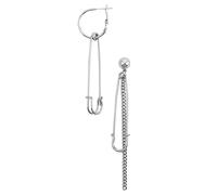 MOKKHNB 1Pair Stylish Pin Lock Chain Drop Earrings Retro Unique Ear Accessories for Women for Anniversaries Parties Daily Wear