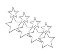 MOKKHNB 2 Pairs Silver Star Dangle Drop Earrings for Women Teens, Hollow Five-Pointed Star Charm Earrings, Vintage Style Lightweight Jewelry for Daily Wear