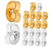MOKKHNB 20 Pcs Secure Earring Backs for Women and Lightweight Replacement Ear Locks Gold Silver for Earrings and Jewelry Making
