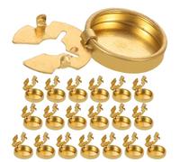 MOKKHNB 20pcs Golden Copper round Button Covers Clip-on Caps for Men Shirt Studs, Unfinished for Crafting or Polishing, Suitable for Denim and Tuxedo
