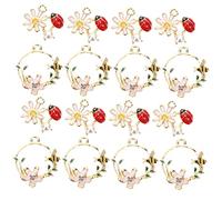 MOKKHNB 20Pcs Ladybug Bee Flower Charms for DIY Jewelry Making Durable Decorative Charms for Bracelets Necklaces Keychains Earrings and Bag Ornaments