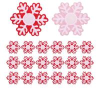 MOKKHNB 20pcs Red and White Snowflake Embroidered Patches for Clothes and Hats, DIY Creativity Iron-on Appliques with Unique Design, Easy to Use Winter Holiday Decoration