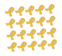 MOKKHNB 20pcs Yellow Ribbon Lapel Pins for Women Alloy Awareness Brooch Pins Charity Support Badge Safety Jewelry for Health Campaigns and Public Awareness Events