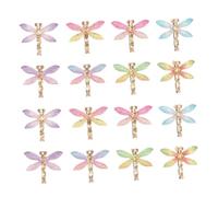 MOKKHNB 24Pcs Dragonfly Charms for DIY Jewelry Making Mixed Color Insect Decorative Pendants for Earring and Necklace Crafting Smooth Surface Great for Jewelry Lovers