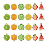 MOKKHNB 24Pcs Fruit Design Alloy Pendants for DIY Jewelry Making Creative Charms Styles for Necklaces Bracelets and Earrings Lightweight and Portable Accessories