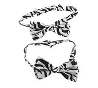 MOKKHNB 2pcs Adjustable Pre-tied Zebra Animal Print Bow Ties for Men Soft Polyester Formal Tuxedo Neckwear for Weddings Parties Proms and Banquets