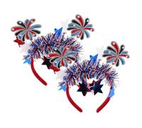 MOKKHNB 2pcs American Flag Headband Lightweight Patriotic Hair Accessories for Independence Day Celebrations Festive Red Design for Women for Parades and Bbqs