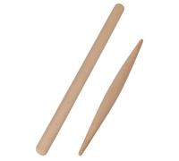 MOKKHNB 2pcs Beech Wood Rolling Pins with Smooth Polished Surface and Strong Corrosion Resistance, Kitchen Dough Rollers for Baking Pastry, Cookies, Pizza and Pasta Preparation