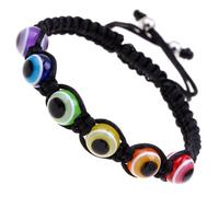 MOKKHNB 2pcs Braided Evil Eye Bead Bracelets for Men Women Resin Wrist Chains with Chic Design Comfortable Fit and Stylish Protection Jewelry