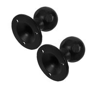 MOKKHNB 2pcs Cast Iron Barn Door Round Knobs with Vintage Distressed Texture and Ergonomic Grip, Heavy Duty Rustic Black Handles for Outdoor Gates, Garage Cabinets and Sliding Doors