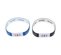 MOKKHNB 2pcs Christian Bible Wristbands for Women and Men - Elastic Motivational Scripture Verse Bracelets with Blue White Black White Colors, Suitable for Spiritual Events and Student