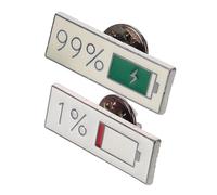 MOKKHNB 2pcs Cute Creative Brooch Humorous Electric Quantity Display Pin for Boys and to Encourage Friendship and Imagination