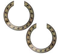 MOKKHNB 2pcs Gold 3d Guitar Soundhole Decal Sticker for Folk and Classical Instruments, Vintage Style with Intricate Petal Embossing, Easy Installation, for Gigs and Home Rehearsal Spaces