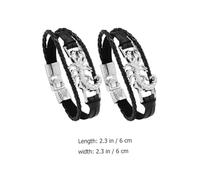 MOKKHNB 2pcs Gothic Leather Bracelets for Men, Punk Scorpion Wristbands, Black Bohemian Jewelry Accessories for Street Style and Rock Fashion