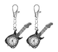 MOKKHNB 2PCS Guitar Shaped Keychain, Creative Decorative Key Ring, Couple Quartz Watch for Decoration Couple Matching Festival Present