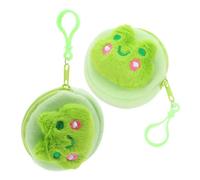 MOKKHNB 2pcs Kawaii Plush Coin Purse Cute Cartoon Earphone Storage Bag Mini Wallet for Women Durable Plush Design Portable Keychain Pouch Adorable Animal Change Organizer