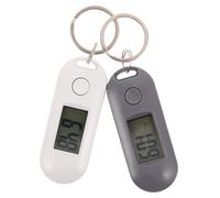MOKKHNB 2pcs Keychain Pocket Watch: Clip On Digital Electronic Watch - Backpack Keyring for Student Test Home Office Outdoor - Back to School Supplies Grey White