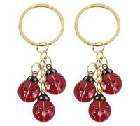 MOKKHNB 2Pcs Ladybug Keychain Pendant - Cute Ladybug Keyring for Car Keys - Insect Shaped Charm for Bags and Backpacks Party Favor Supply