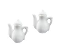 MOKKHNB 2pcs Mini White Ceramic Teapot Decorative Dollhouse Accessories Realistic Design for Photography Props Play and Miniature Tea