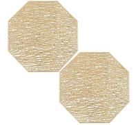 MOKKHNB 2pcs Modern Octagon Table Mats Made of Sturdy Pvc with Washable and Strong Structure, Stylish Home Decoration Placemats for Kitchens and Dining Tables
