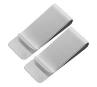 MOKKHNB 2pcs Slim Stainless Steel Money Clip for Men Clip Wallet Business Woman Gifts Cash Bills Letter Document Holder