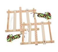 MOKKHNB 2pcs Small Wooden Weaving Loom DIY Handloom Kit for Over Years Creative Weaving Machine Critical Thinking and Craft Skills for Making Scarves and Belts