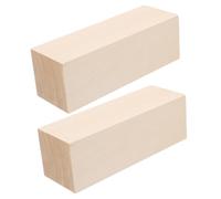 MOKKHNB 2pcs Solid Basswood Blocks for Carving and Whittling Unfinished Wood Crafting Blanks DIY Material for Artisans and Hobbyists Safe Natural Wood for Detailed Woodworking Projects