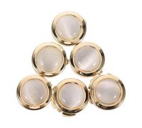 MOKKHNB 3 Pairs Button Covers Cufflinks - Cat Eye Cufflinks for Formal Dress Shirt - Round Clip On DIY Button Cover Cuff Accessories for Tuxedo Blouse Gold