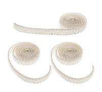 MOKKHNB 3 Rolls White Pearl Party Wrap with Self Stick Craft Wrap Design, Featuring Intricate Cutting Craftsmanship and Versatile Decoration for Clothing Belts and Shoes, for Wedding Party