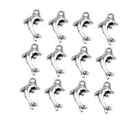 MOKKHNB 30 Pcs Alloy Dolphin Pendants DIY Jewelry Accessories for Women Creative Sea Animal Charms for Earrings Necklaces Bracelets Keychains Rust Resistant Silver Ornaments