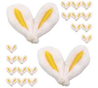 MOKKHNB 30pcs Yellow Fabric Bunny Ear Decorations for DIY Crafts and Scrapbooking, Rabbit Ear Hair Accessories with Lovely, Delicate Colour, Easy to Use and Long Lasting