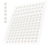 MOKKHNB 4 Sheets of White Artificial Pearl Stickers Strong Adhesion, Self Adhesive Multi-Functional Pearls Stickers for Face Decals, Crafts, Music Festivals and Parties