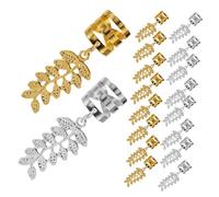 MOKKHNB 40pcs Metal Hair Accessories for Women Leaf Braid Hair Jewelry Braids Clip Dreadlock Decorations Fashionable Charms