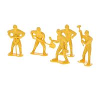 MOKKHNB 45Pcs Engineering Worker Miniature Model Kit for Vivid Construction Figures Educational Playthings Micro Landscape Decor Safe Durable for Creative Play