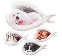 MOKKHNB 4pcs Adorable Acrylic Dog Pendants Key Chains with Puppy Pattern, Delicate Design, Safe for Skin, Not Easy to Fade, for Holiday Dinners Or Dog Neck Decoration