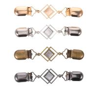 MOKKHNB 4pcs Dress Clips Back Cinch: Retro Cardigan Collar Clips With Flower Decor - Vintage Sweater Shawl Clamps For Women Fashionable Clothing Scarf Dress
