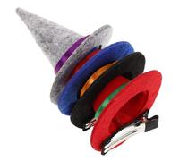 MOKKHNB 4pcs Halloween Witch Hat Hairpin Craft Miniature Witch Hats for Adults Boys and Girls Bulk Felt Material for Parties Events