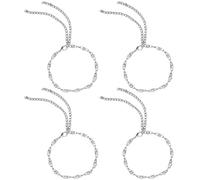 MOKKHNB 4Pcs High Heel Rhinestones Chain Shoe Charm Silver Crystal Ankle Strap Women’S Shoe Decoration Jewelry for High Heels Anti-Slip