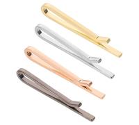 MOKKHNB 4PCS Men's Tie Clips - Modern Skinny Nectie Bar Tie Clips Suit Accessories for Father, Husband, Boyfriend, Business, Wedding