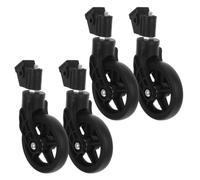 MOKKHNB 4pcs Swivel Caster Wheels for Push Trolleys and Utility Carts 10x5 Inch Non-marking Black Pp Pvc Material with Quiet Rolling and Reduced Shake for Grocery Stores and Warehouses