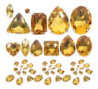 MOKKHNB 50pcs Golden Crystal Glass Sew on Rhinestones for Clothes DIY Rhinestone Decor, Lightweight and Not Easy to Break, for Handicraft and Crafts Making Projects