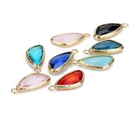 MOKKHNB 5PCS Black Waterdrop-shaped Glass Pendants DIY Jewelry Accessories Multi-purpose Irregular Teardrop Charms for Women Earrings Necklace Bracelet Crafting