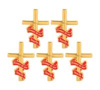 MOKKHNB 5pcs Memorial Pins: Cross Shape with Ribbon Pins for Memorial Service Commemoration - Christian Cross Brooches for Funeral Guests Mourning and Remembrance
