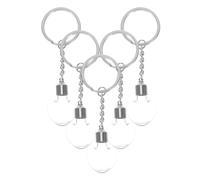 MOKKHNB 5Pcs Mini Heart Shaped Glass Wishing Bottles Keychain Clear Tiny Drifting Vial Charms with Twist Open Tops DIY Message Jar Bag Pendants for Everyday Accessories and Wishes