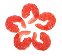 MOKKHNB 5pcs Realistic Fake Shrimp Models Lifelike Artificial Seafood for DIY Bowl Accessories Photography Props Decoration Versatile Interactive Play Sturdy Design