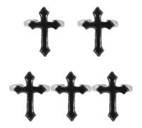 MOKKHNB 5pcs Vintage Cross Ring for Women Men | Adjustable Punk Cross Ring | Christian Faith Statement Band | Gothic Religious Jewelry Gift for Easter Birthday