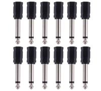 MOKKHNB 6.35mm to 3.5mm Audio Adapter, 12pcs Jack Plug Mono Set, Alloy and Plastic, Adapts 6.35mm Male to 3.5mm Female for Connecting Cables Together and Audio Use
