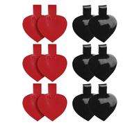 MOKKHNB 6 Pairs High Heels Anti-Slip Heel Inserts for Women Self-Adhesive Shoe Pads Heart Shape Black Glossy and Matte Red Invisible for Loose Shoes