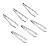 MOKKHNB 6 Pcs Stainless Steel Fish Bone Tweezers Set with Slant Tips for Precise Fish Bone and Pig Hair Removal, Dishwasher Safe Kitchen Tool for Home and Restaurant Use