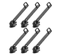 MOKKHNB 6Pcs Black Nylon #8 Dual-Layer Explosion-Proof Zipper Pull Replacement for Luggage with Lock Hole, Universal Metal Zipper Sliders Kit for Travel Suitcases and Bags